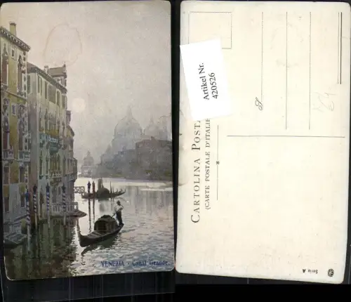 420526,Künstler AK Veneto Venezia Venedig Canal Grande Kanal Gondel