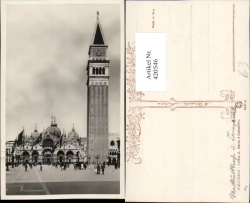 420546,Veneto Venezia Venedig Chiesa S. Marco a Campanile Markusdom Turm