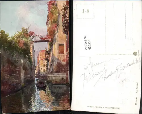 420555,Künstler AK Veneto Venezia Venedig Rio Albrizzi Kanal Gondel