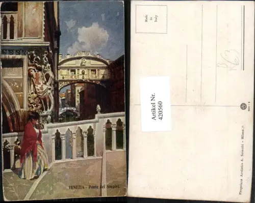 420560,Künstler AK Veneto Venezia Venedig Ponte di Sospiri Seufzerbrücke Brücke