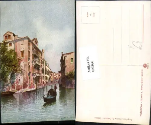 420566,Künstler AK Veneto Venezia Venedig Canale S. Maria Mater Domini Kanal Gondel