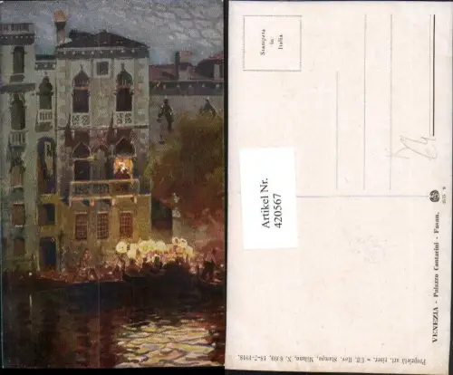 420567,Künstler AK Veneto Venezia Venedig Palazzo Contarini Fasan Palast