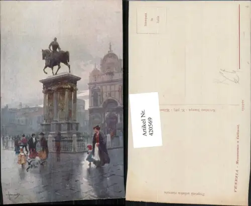 420569,Künstler AK Veneto Venezia Venedig Monumento a Colleoni Denkmal Statue