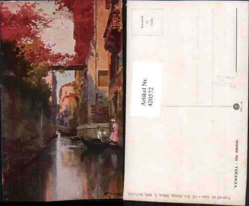 420572,Künstler AK Veneto Venezia Venedig Rio Albrizzi Kanal Gondel