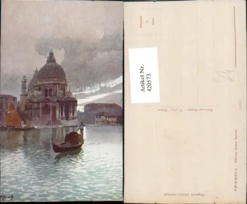 420573,Künstler AK Veneto Venezia Venedig Chiesa della Salute Kirche Gondel