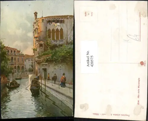 420575,Künstler AK Veneto Venezia Venedig Rio delle Maravegie Kanal Gondeln