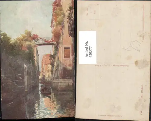 420577,Künstler AK Veneto Venezia Venedig Rio Albrizzi Kanal Gondeln