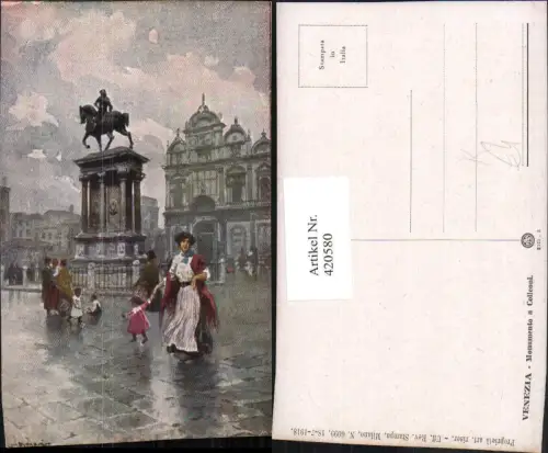 420580,Künstler AK Veneto Venezia Venedig Monumento a Colleoni Denkmal Statue