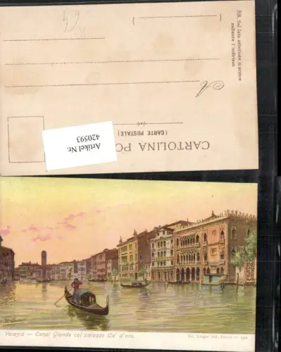 420593,Künstler AK Girotto Veneto Venezia Venedig Canal Grande Kanal Gondel