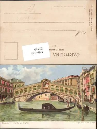 420596,Künstler AK Girotto Veneto Venezia Venedig Ponte di Rialto Brücke Kanal Gondel