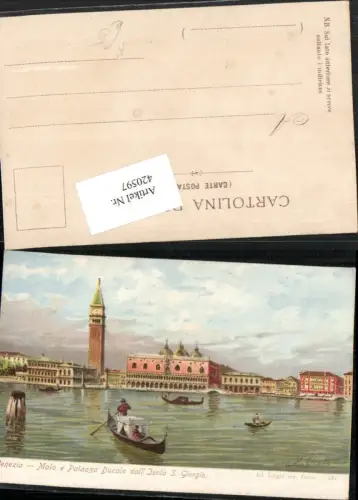 420597,Künstler AK Girotto Veneto Venezia Venedig Molo e Palazo Ducale Dogenpalast