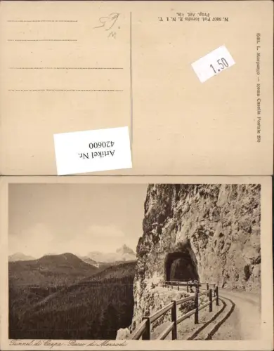 420600,Veneto Belluno Tunnel di Crepa Becco di Mezzodi Bergkulisse