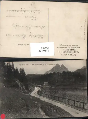 420605,Veneto Belluno Partie am Misurina-See geg. Drei Zinnen Bergkulisse