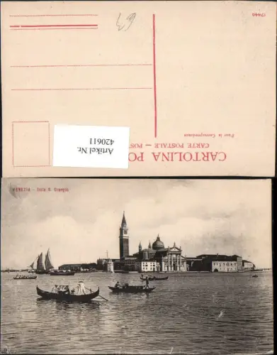 420611,Veneto Venezia Venedig Isola S. Giorgio Insel Kirche Gondeln