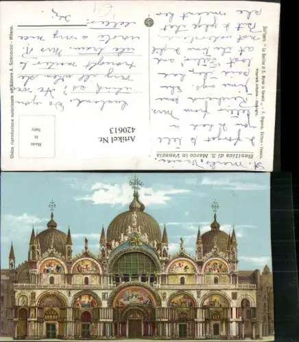 420613,Künstler AK Veneto Venezia Venedig Basilica di S. Marco Markusdom Kirche