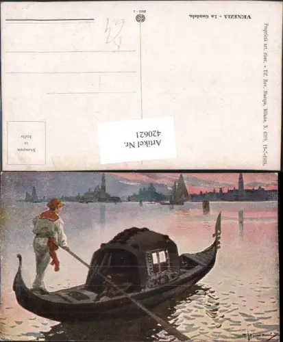 420621,Künstler AK Veneto Venezia Venedig La Gondola Gondel