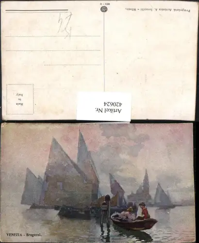 420624,Künstler AK Veneto Venezia Venedig Bragozzi Segelboote Boote