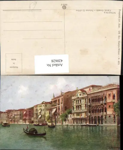420628,Künstler AK Veneto Venezia Venedig Canal Grande Palazzo Ca d'Oro Palast