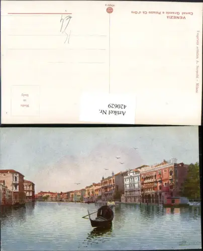 420629,Künstler AK Veneto Venezia Venedig Canal Grande e Palazzo Ca d'Oro Kanal Gondel
