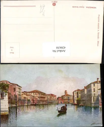 420630,Künstler AK Veneto Venezia Venedig Canal Grande Kanal Gondel