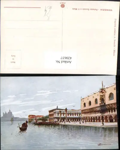 420637,Künstler AK Veneto Venezia Venedig Palazzo Ducale e il Molo Dogenpalast
