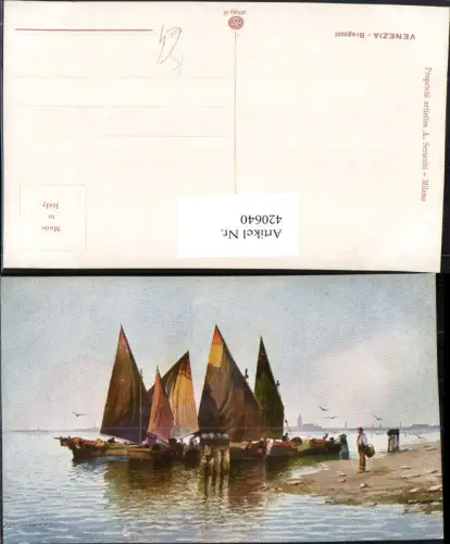 420640,Künstler AK Veneto Venezia Venedig Bragozzi Segelboote