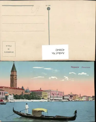 420642,Veneto Venezia Venedig Panorama Teilansicht Gondel