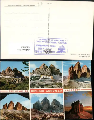 420655,Veneto Belluno Rifugio Auronzo Tre Cime di Lavaredo Bergkulissen Mehrbildkarte