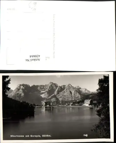 420664,Veneto Belluno Misurinasee See b. Cortina m. Sorapis Bergkulisse