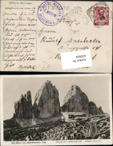 420668,Veneto Belluno Drei Zinnen u. Hütte Berghütte b. Cortina