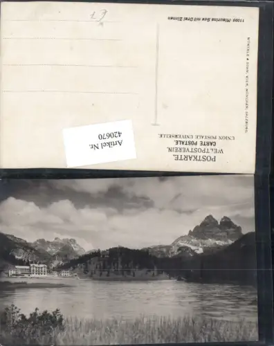 420670,Veneto Belluno Misurina See b. Cortina m. Drei Zinnen Bergkulisse
