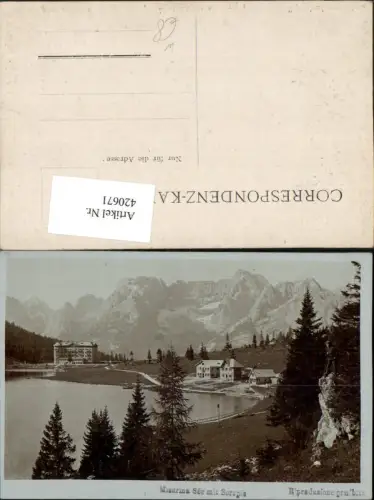 420671,Veneto Belluno Misurina See b. Cortina m. Sorapis Bergkulisse