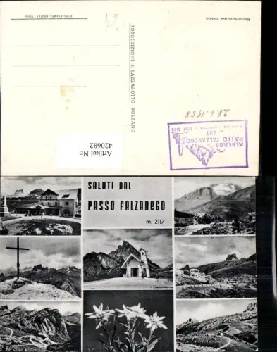 420682,Veneto Belluno Passo Falzarego b. Cortina Kirche Bergkulissen Mehrbildkarte