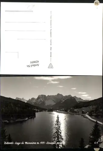 420691,Veneto Belluno Lago di Misurina See b. Cortina m. Sorapis Bergkulisse