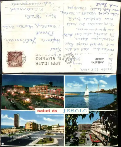 420706,Veneto Venezia Jesolo Teilansicht Segelboot Leuchtturm Mehrbildkarte