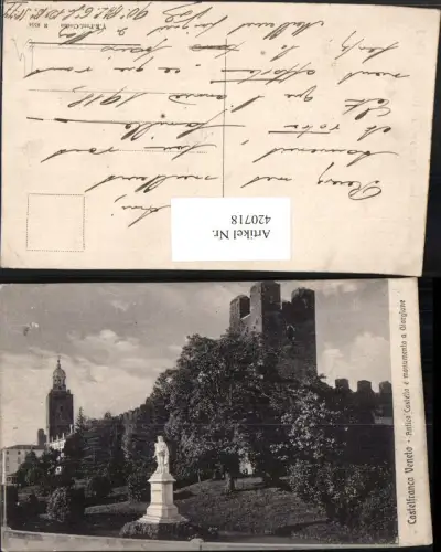 420718,Veneto Treviso Castelfranco Veneto Antico Castello e monumento a Giorgione Burg