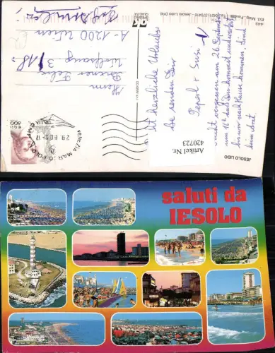 420723,Veneto Venezia Jesolo Totale Strand Leuchtturm Mehrbildkarte