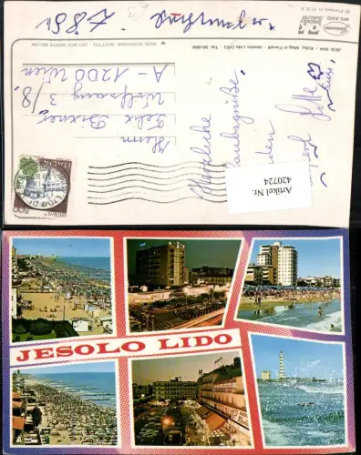 420724,Veneto Venezia Jesolo Lido Strand Hotel Maxim Leuchtturm Mehrbildkarte