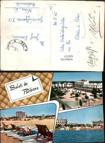420727,Veneto Venezia Bibione Strand Strandleben Mehrbildkarte