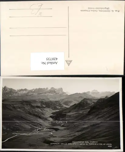 420735,Veneto Belluno dal Pordoi Strada delle Dolomiti verso Tofane Bergkulisse