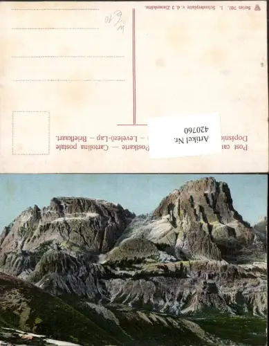 420760,Veneto Belluno Schusterplatte von d. Zinnenhütte b. Cortina Bergkulisse