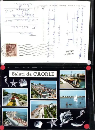 420796,Veneto Venezia Caorle Strand Promenade Boote Mehrbildkarte