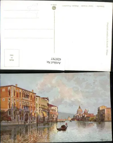 420797,Künstler AK A. Scrocchi Veneto Venezia Venedig Canal Grande Palazzo Franchetti