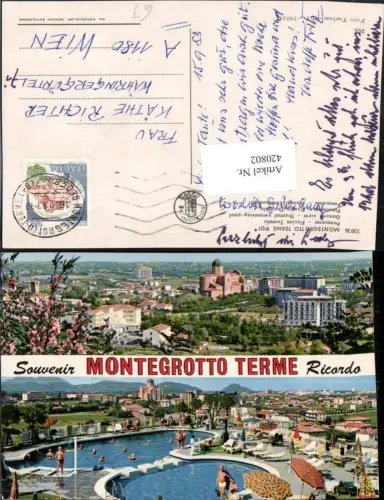 420802,Veneto Padova Montegrotto Terme Ricordo Totale Pool Mehrbildkarte