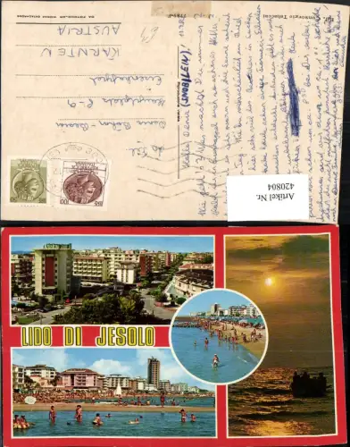 420804,Veneto Venezia Lido di Jesolo Teilansicht Strand Strandleben Mehrbildkarte