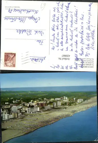 420807,Veneto Venezia Lido di Bibione Spiaggia dall aereo Teilansicht m. Strand