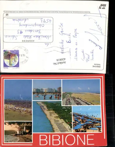 420818,Veneto Venezia Bibione Vedute Strand Strandleben Mehrbildkarte