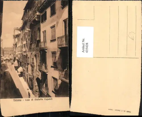 435428,Veneto Verona Casa di Giulietta Capuleti Häuser Straße