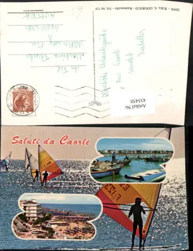 435450,Veneto Venezia Caorle Strand Boote Segelboote Mehrbildkarte