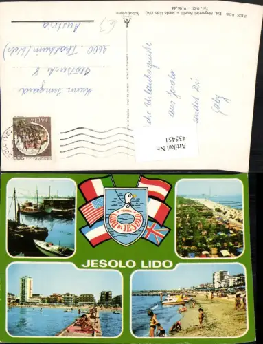 435451,Veneto Venezia Lido Jesolo Teilansicht Strand Strandleben Mehrbildkarte